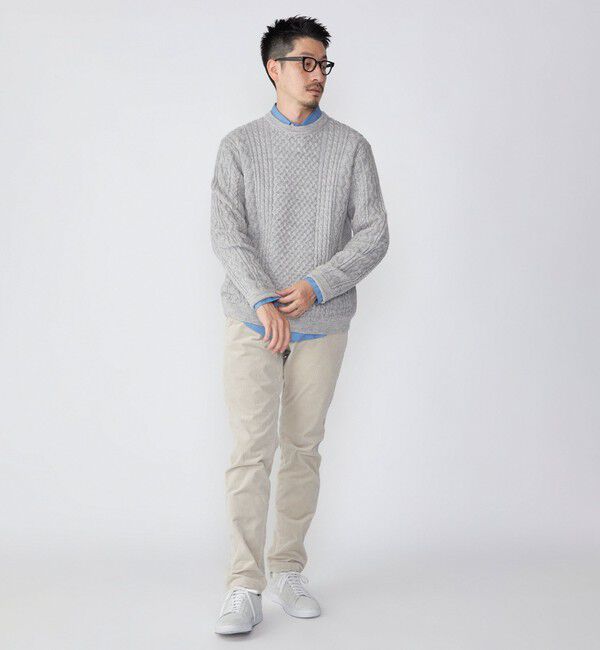 SHIPS「SHIPS:〈手洗い可能〉ランダム アラン クルーネック プルオーバー ニット」|ニット・セーター|