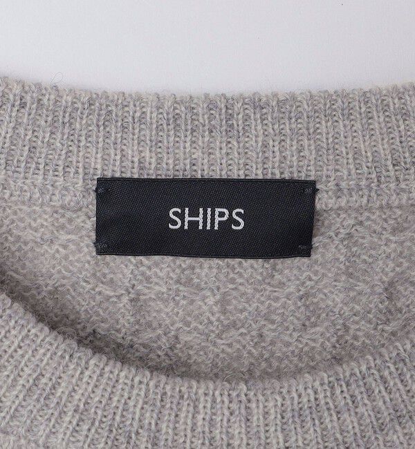 SHIPS「SHIPS:〈手洗い可能〉ランダム アラン クルーネック プルオーバー ニット」|ニット・セーター|