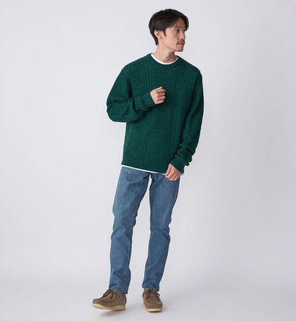 SHIPS「SHIPS:〈手洗い可能〉ランダム アラン クルーネック プルオーバー ニット」|ニット・セーター|