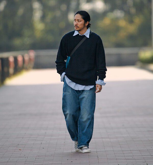 SHIPS「SHIPS:〈手洗い可能〉ランダム アラン クルーネック プルオーバー ニット」|ニット・セーター|