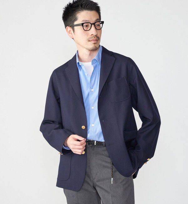 SHIPS「SHIPS: TW サージ シングル 3ボタン ネイビー ブレザー」|テーラードジャケット|