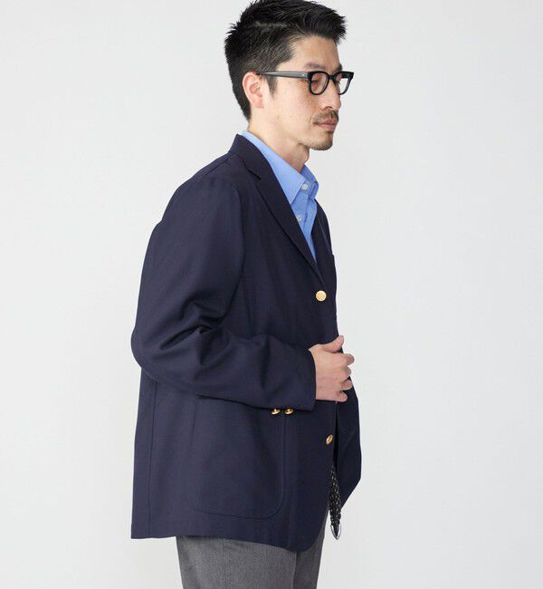 SHIPS「SHIPS: TW サージ シングル 3ボタン ネイビー ブレザー」|テーラードジャケット|