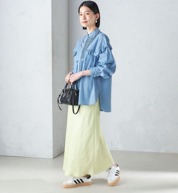 SHIPS for women「〈手洗い可能〉バイアス サテン マーメイド スカート」|スカート|