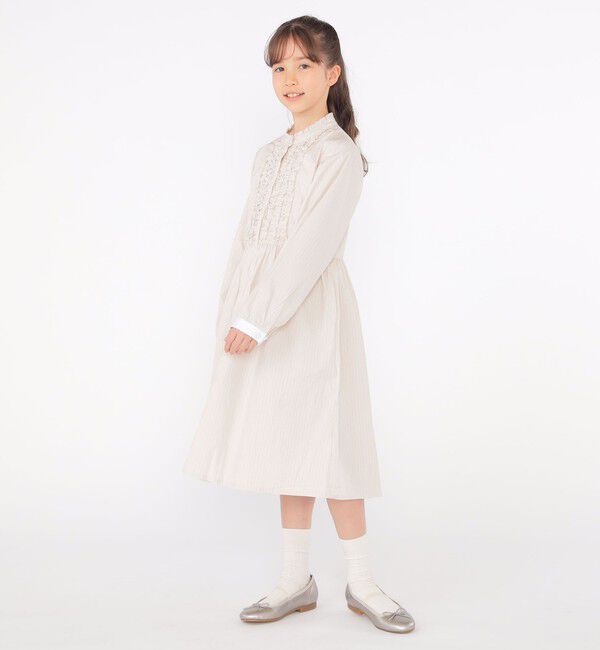 SHIPS KIDS「SHIPS KIDS:140～150cm / フリル シャツ ワンピース」|ワンピース|