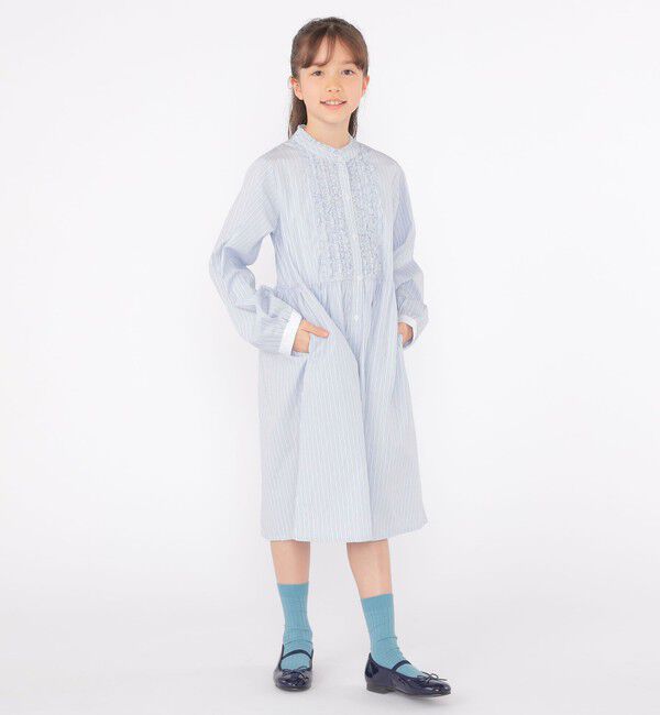 SHIPS KIDS「SHIPS KIDS:140～150cm / フリル シャツ ワンピース」|ワンピース|