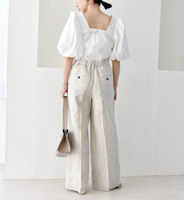 quaranciel「quaranciel:〈洗濯機可能〉タイプライター ツイスト ボリュームスリーブ ブラウス」|シャツ・ブラウス|