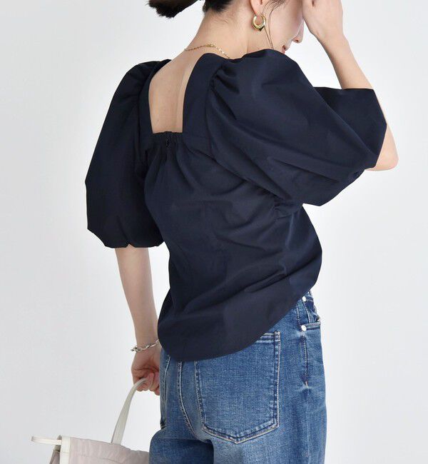 quaranciel「quaranciel:〈洗濯機可能〉タイプライター ツイスト ボリュームスリーブ ブラウス」|シャツ・ブラウス|