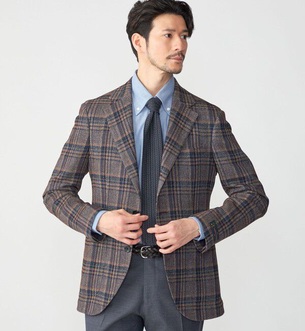 SHIPS「SHIPS: Lanificio di Pray社製 チェック ジャケット」|テーラードジャケット|