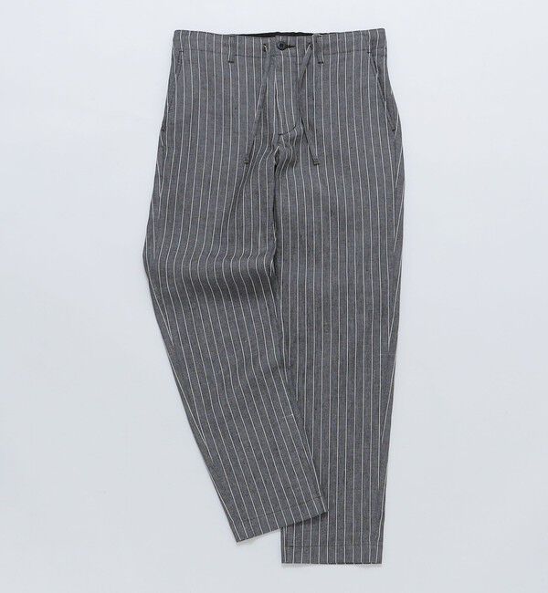 SHIPS「SHIPS: SOLOTEX(R) サフィランリネン ストライプ/チェック イージー パンツ」|チノ|