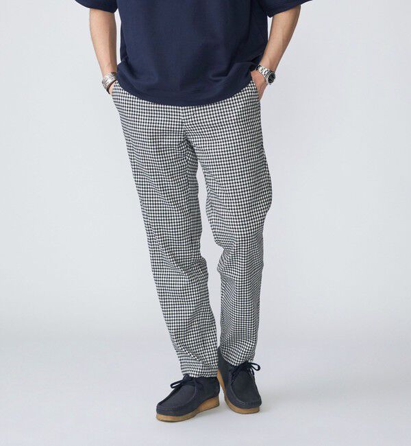 SHIPS「SHIPS: SOLOTEX(R) サフィランリネン ストライプ/チェック イージー パンツ」|チノ|