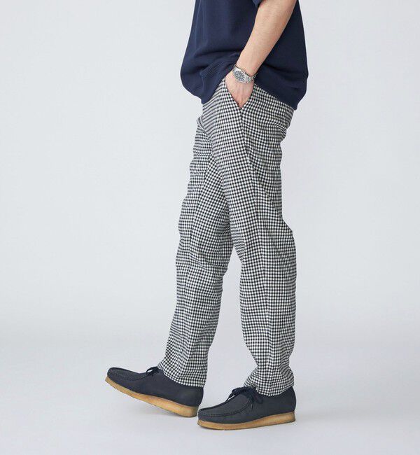 SHIPS「SHIPS: SOLOTEX(R) サフィランリネン ストライプ/チェック イージー パンツ」|チノ|