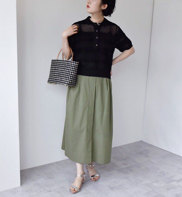 quaranciel「quaranciel:〈洗濯機可能〉タイプライター フロントスリット タック スカート」|スカート|