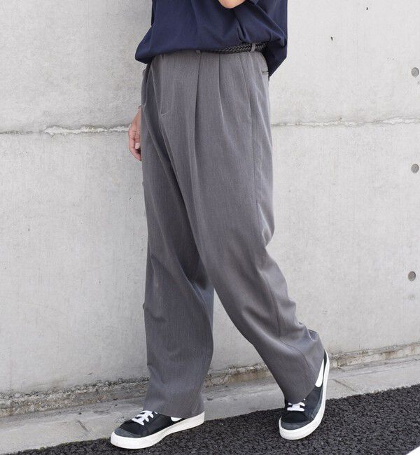 SHIPS any「SHIPS any: 〈洗濯機可能〉2タック ワイド エフェクト パンツ (スラックス)◇」|チノ|