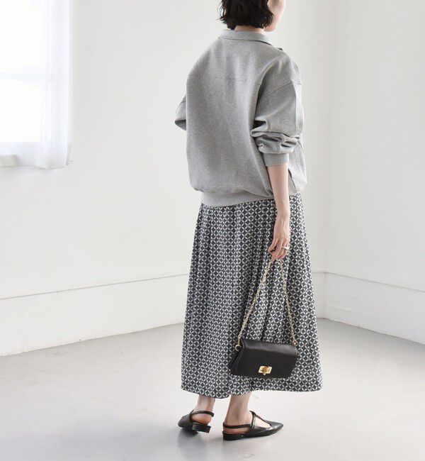 quaranciel「quaranciel:〈手洗い可能〉ジオメトリック タック フレア スカート」|フレア|