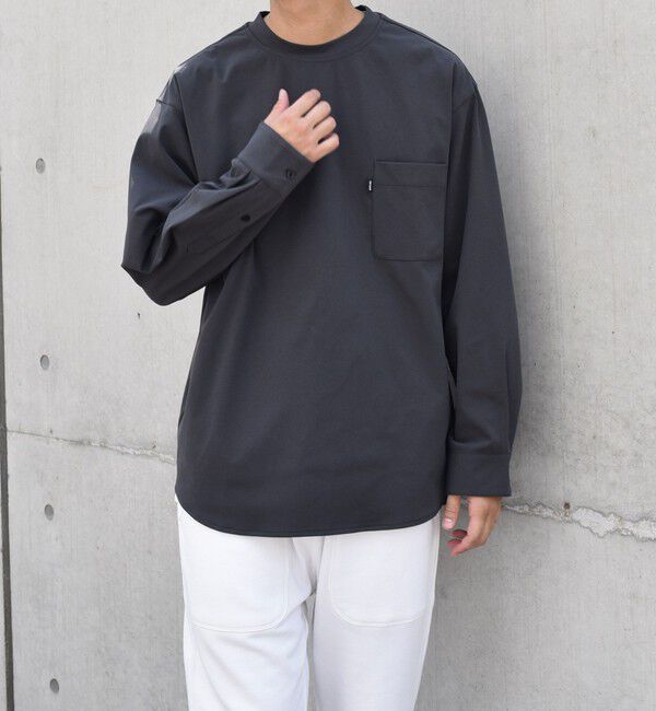 SHIPS any「SHIPS any: SORONA(R) ストレッチ ジャージー ポケット Tシャツ (ロンT)◇」|Tシャツ・カットソー|ダークグレー