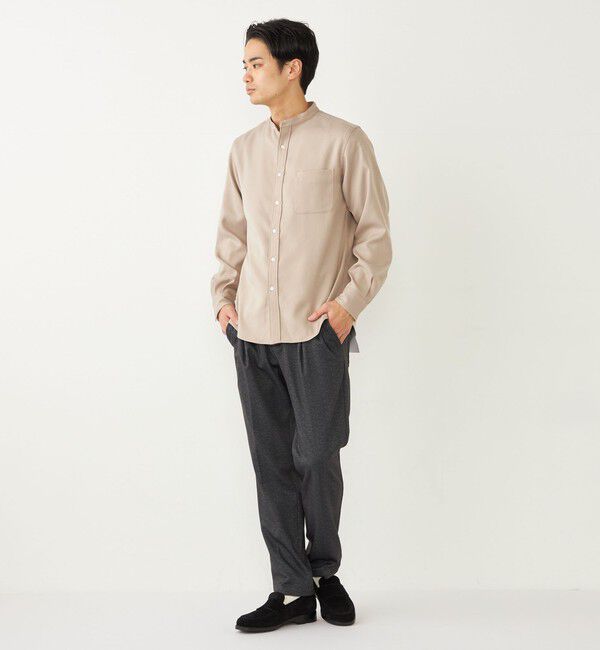 SHIPS Colors 「SHIPS Colors:〈洗濯機可能〉ウールライク バンドカラー シャツ」|シャツ・ブラウス|