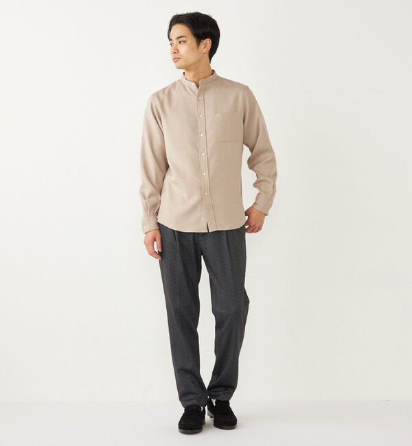 SHIPS Colors 「SHIPS Colors:〈洗濯機可能〉ウールライク バンドカラー シャツ」|シャツ・ブラウス|