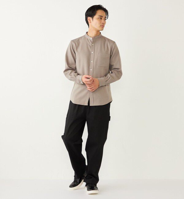 SHIPS Colors 「SHIPS Colors:〈洗濯機可能〉ウールライク バンドカラー シャツ」|シャツ・ブラウス|