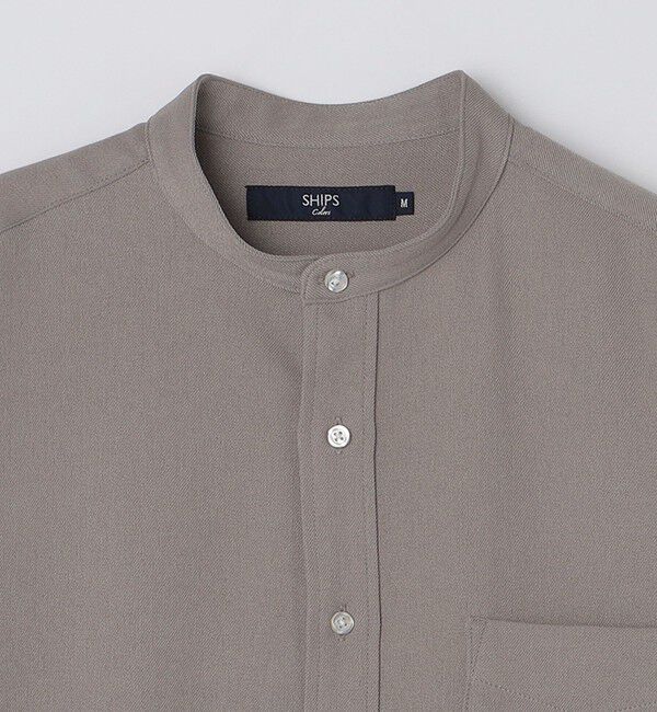 SHIPS Colors 「SHIPS Colors:〈洗濯機可能〉ウールライク バンドカラー シャツ」|シャツ・ブラウス|