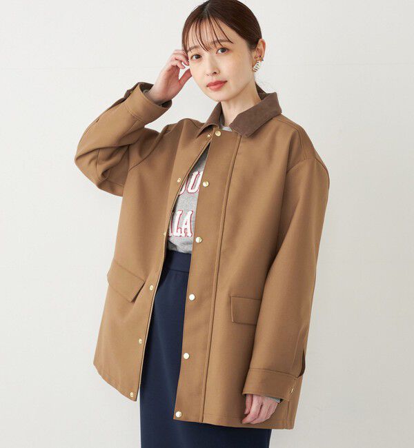 SHIPS Colors 「SHIPS Colors:コーデュロイカラー ボンディング ミドルレングス コート」|ステンカラーコート|