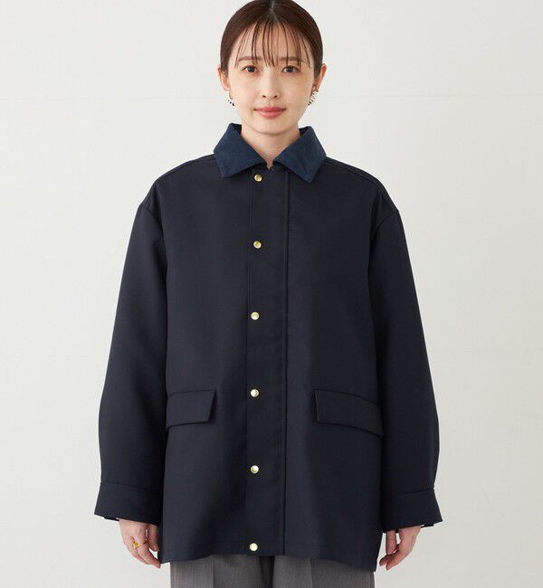 SHIPS Colors 「SHIPS Colors:コーデュロイカラー ボンディング ミドルレングス コート」|ステンカラーコート|