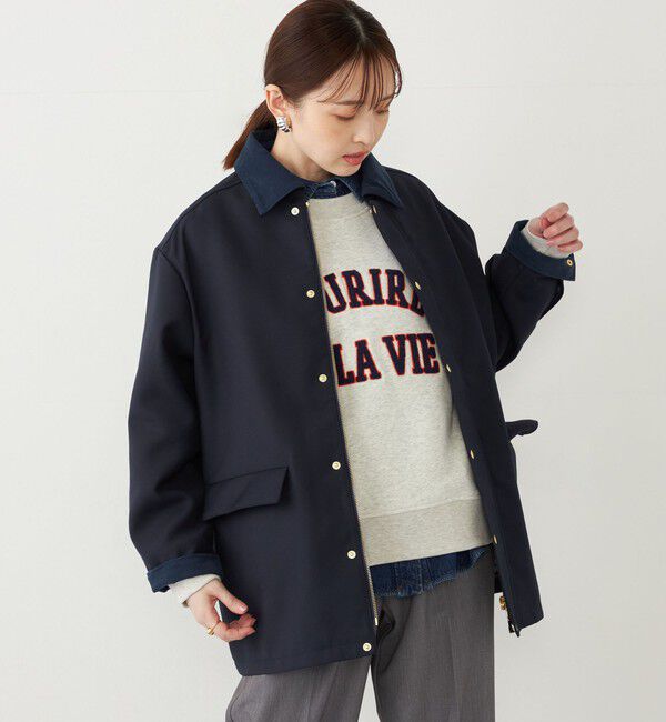 SHIPS Colors 「SHIPS Colors:コーデュロイカラー ボンディング ミドルレングス コート」|ステンカラーコート|