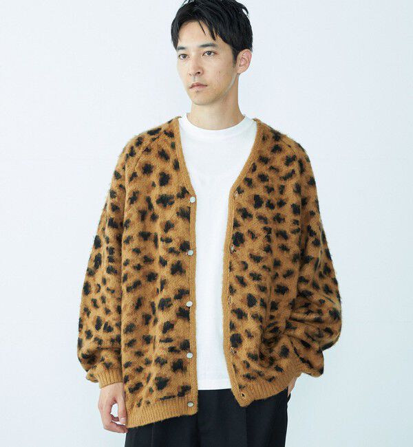 SHIPS「TOWNCRAFT:〈手洗い可能〉総柄 ラグランスリーブ シャギー ニット カーディガン」|カーディガン|