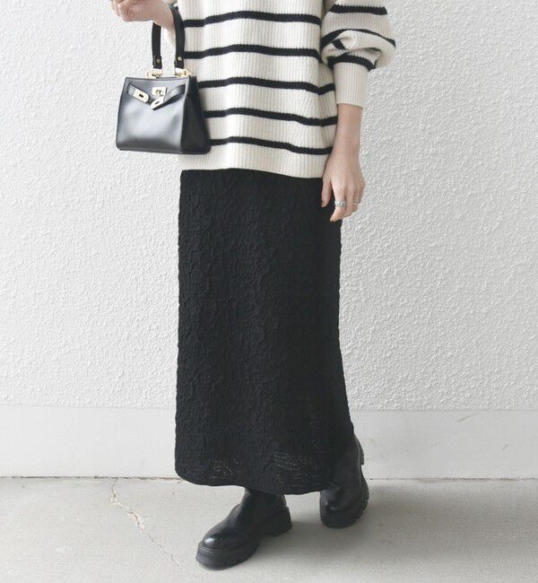 SHIPS any「SHIPS any:〈手洗い可能〉ジャカード バンピー Iライン ロング スカート」|スカート|