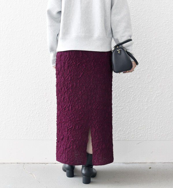 SHIPS any「SHIPS any:〈手洗い可能〉ジャカード バンピー Iライン ロング スカート」|スカート|