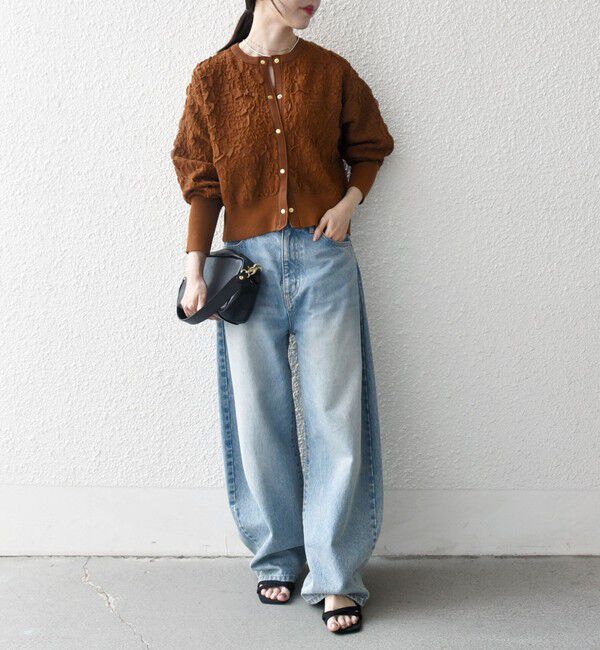 SHIPS any「【WEB限定】SHIPS any:〈手洗い可能〉ジャカード バンピー コンパクト カーディガン」|カーディガン|