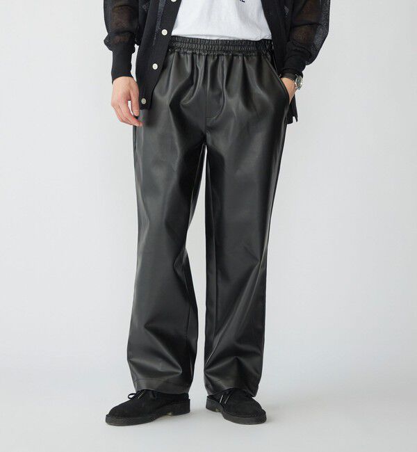 SHIPS「SHIPS: 合成皮革 イージー パンツ」|その他|ブラック