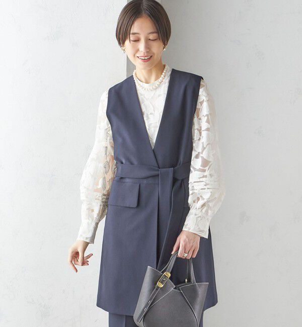 SHIPS for women「〈手洗い可能〉トリアセテート混 ロング ジレ（セットアップ対応可）」|ベスト・ジレ|