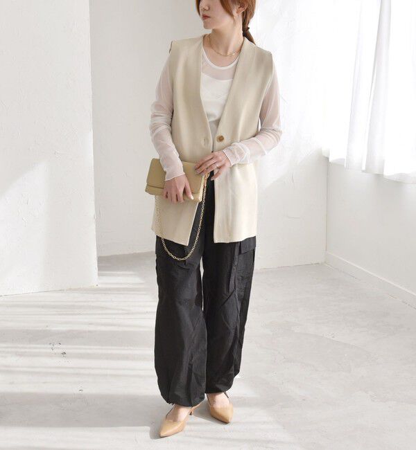 quaranciel「quaranciel:〈洗濯機可能〉ライト カーゴ ナイロン イージー パンツ」|カーゴ|