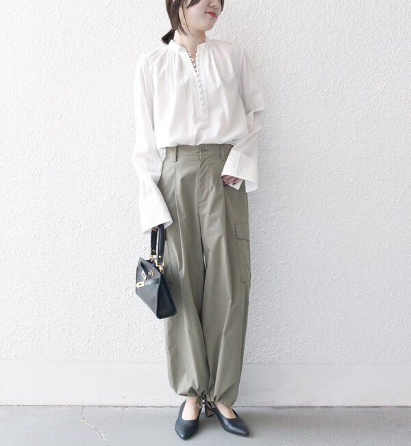 SHIPS any「SHIPS any:〈洗濯機可能〉シアー ボイル ボタン マオカラー シャツ」|シャツ・ブラウス|