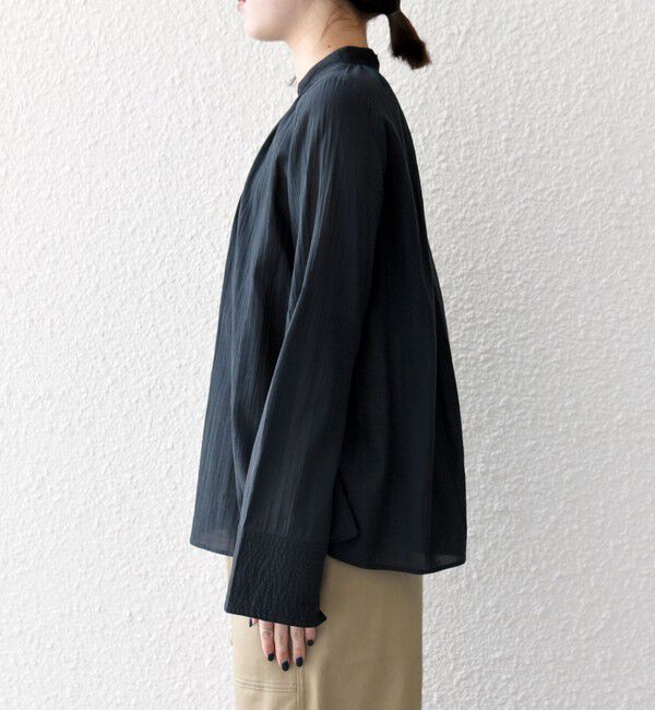 SHIPS any「SHIPS any:〈洗濯機可能〉シアー ボイル ボタン マオカラー シャツ」|シャツ・ブラウス|