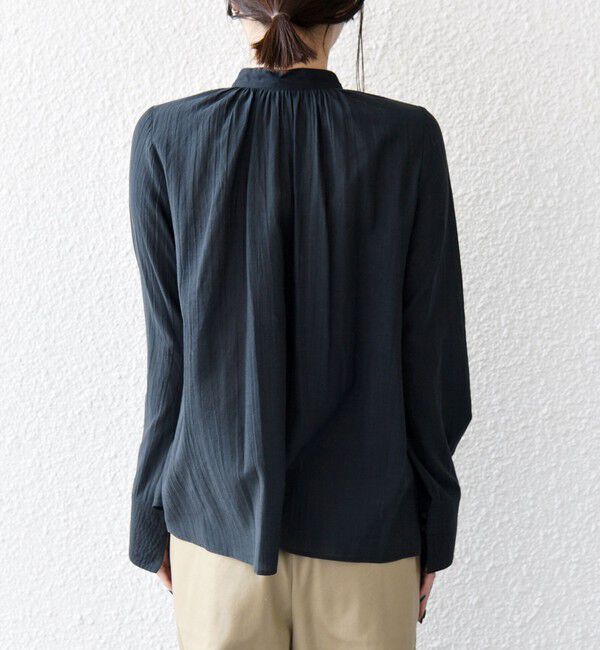 SHIPS any「SHIPS any:〈洗濯機可能〉シアー ボイル ボタン マオカラー シャツ」|シャツ・ブラウス|