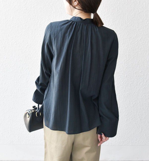 SHIPS any「SHIPS any:〈洗濯機可能〉シアー ボイル ボタン マオカラー シャツ」|シャツ・ブラウス|