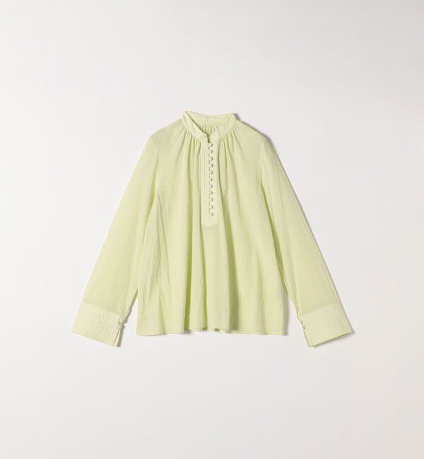 SHIPS any「SHIPS any:〈洗濯機可能〉シアー ボイル ボタン マオカラー シャツ」|シャツ・ブラウス|