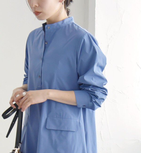 quaranciel「quaranciel:〈洗濯機可能〉タイプライターライク スタンドカラー シャツワンピース」|ワンピース|