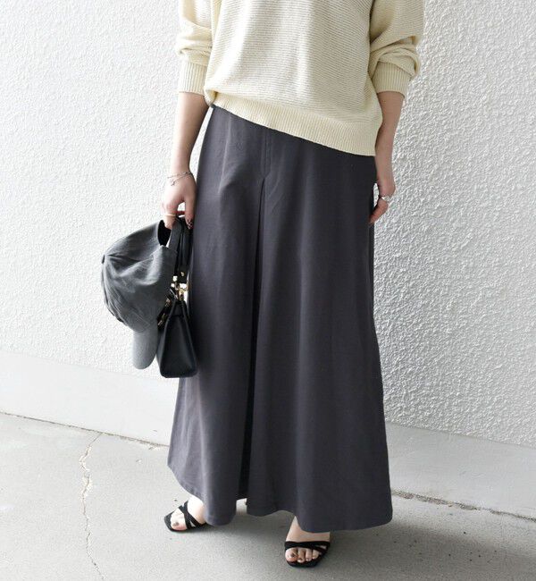 SHIPS any「SHIPS any:〈洗濯機可能〉インレイ タック フレア スカート」|スカート|ダークグレー