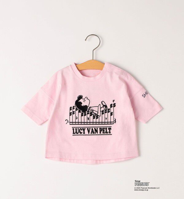 SHIPS KIDS「SHIPS KIDS:80～90cm / スヌーピー 七分袖 TEE」|Tシャツ・カットソー|ピンク