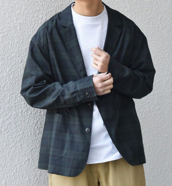 SHIPS any「SHIPS any:〈接触冷感/遮熱等〉ハイブリッドリネン リラックス ジャケット (セットアップ対応)25SS◇」|テーラードジャケット|ダークブルー