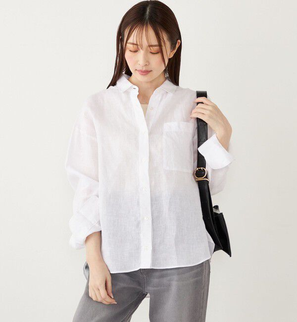 SHIPS Colors 「SHIPS Colors:〈洗濯機可能〉ユーロ リネン (EURO Linen) オーバー シャツ◇」|シャツ・ブラウス|オフホワイト