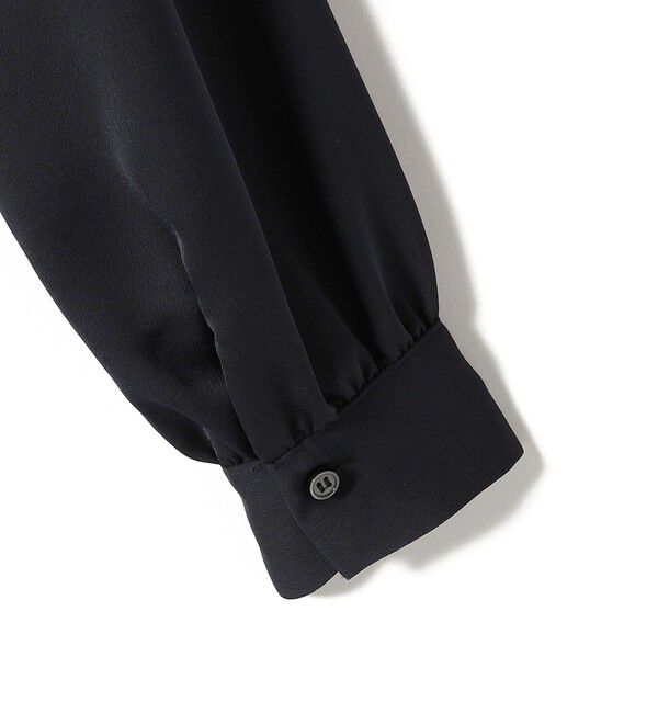 SHIPS for women「〈手洗い可能〉バックサテン Vネック ロング スリーブ ブラウス」|シャツ・ブラウス|