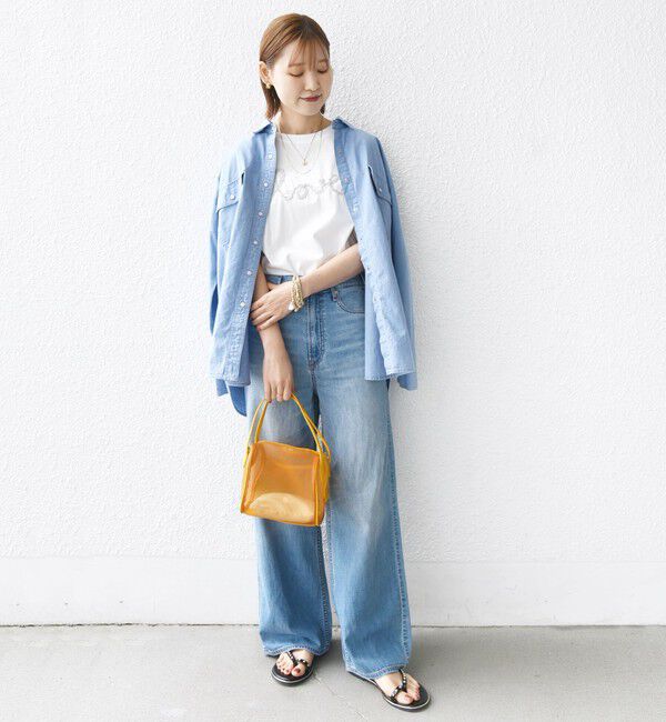 SHIPS for women「【WEB限定】ファンシー コード 刺繍 ロゴ TEE」|Tシャツ・カットソー|