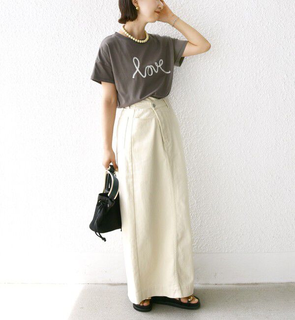 SHIPS for women「【WEB限定】ファンシー コード 刺繍 ロゴ TEE」|Tシャツ・カットソー|