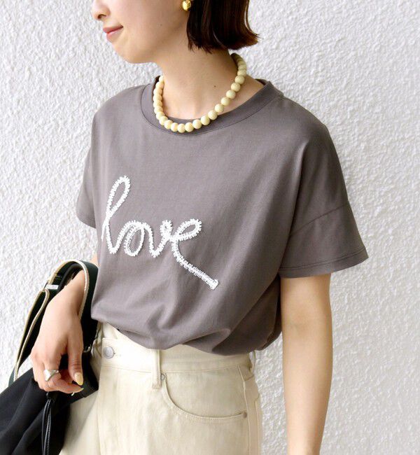 SHIPS for women「【WEB限定】ファンシー コード 刺繍 ロゴ TEE」|Tシャツ・カットソー|