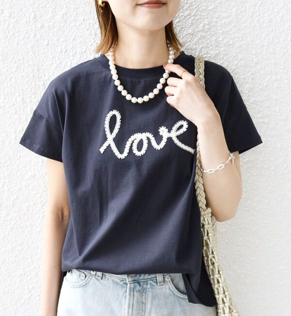 SHIPS for women「【WEB限定】ファンシー コード 刺繍 ロゴ TEE」|Tシャツ・カットソー|