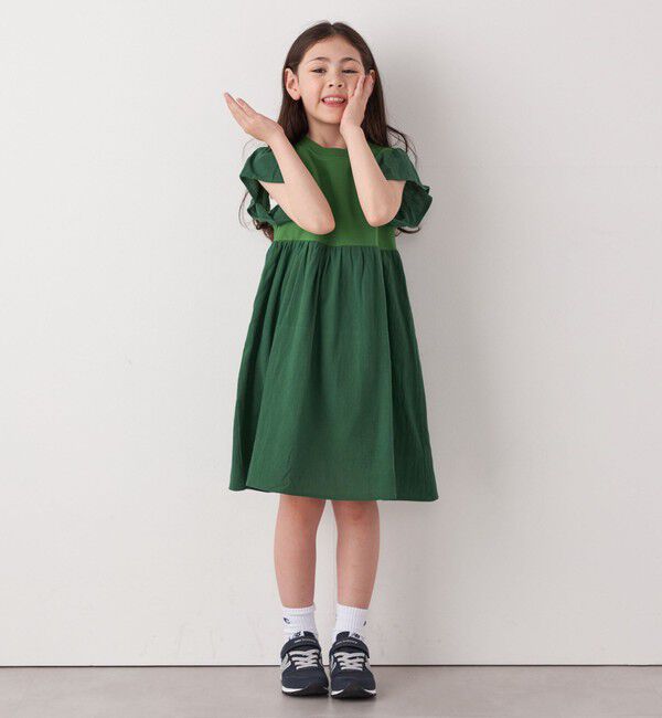 SHIPS any「SHIPS any: 〈洗濯機可能〉フリル ギャザー 切り替え ワンピース <KIDS>」|ワンピース|