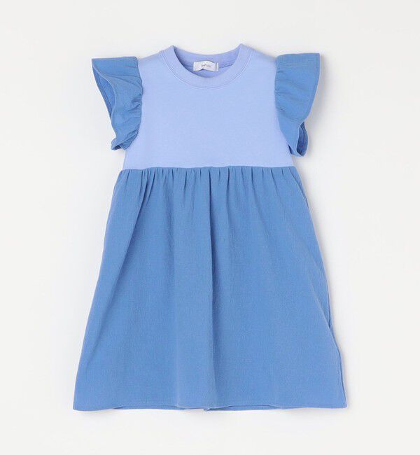 SHIPS any「SHIPS any: 〈洗濯機可能〉フリル ギャザー 切り替え ワンピース <KIDS>」|ワンピース|ライトブルー